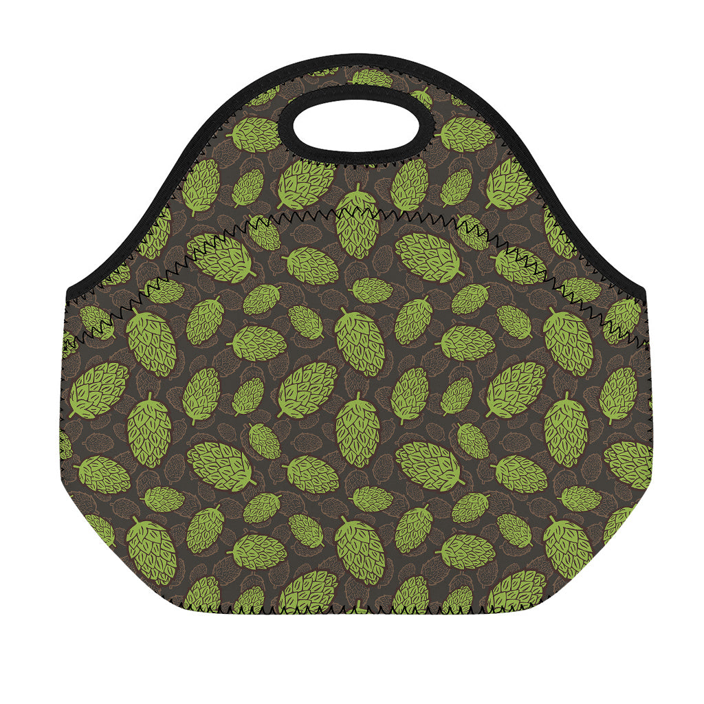 Cute Hop Cone Pattern Print Neoprene Lunch Bag