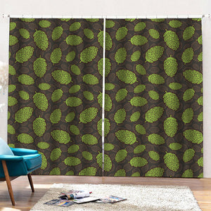 Cute Hop Cone Pattern Print Pencil Pleat Curtains