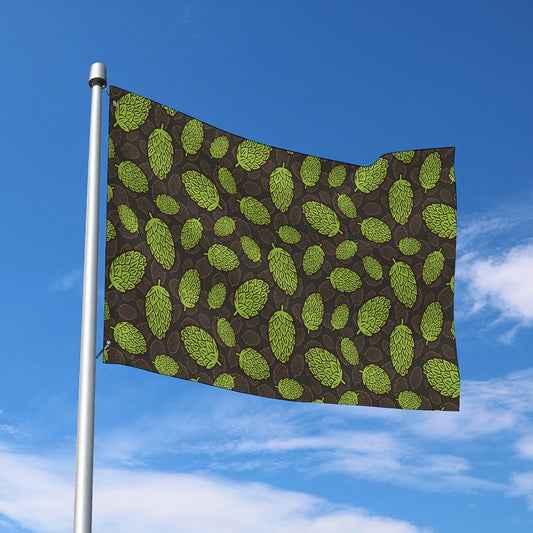 Cute Hop Cone Pattern Print Polyester Flag