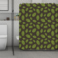 Cute Hop Cone Pattern Print Polyester Shower Curtain