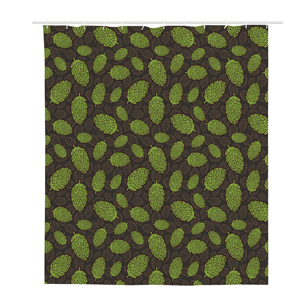 Cute Hop Cone Pattern Print Polyester Shower Curtain