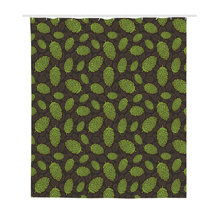 Cute Hop Cone Pattern Print Polyester Shower Curtain
