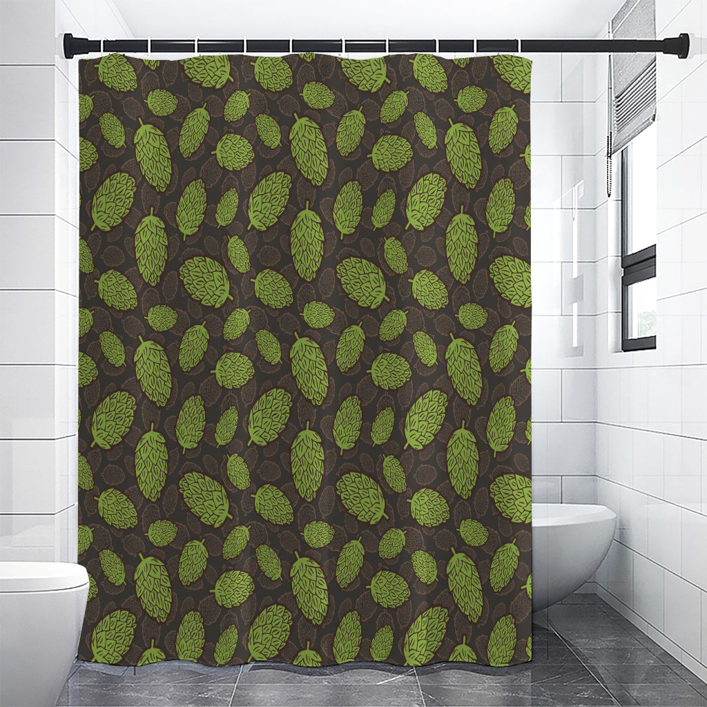 Cute Hop Cone Pattern Print Premium Shower Curtain