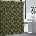 Cute Hop Cone Pattern Print Premium Shower Curtain