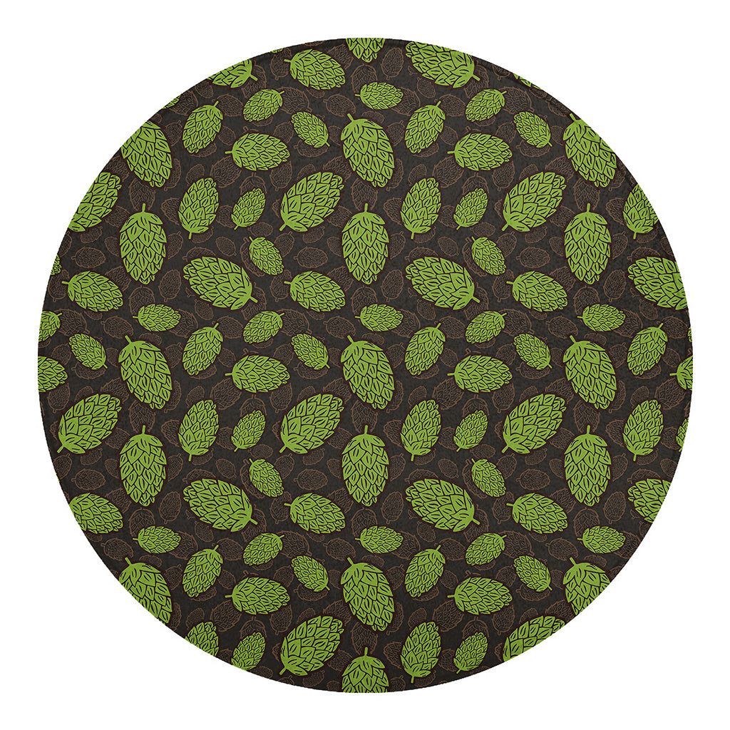 Cute Hop Cone Pattern Print Round Blanket