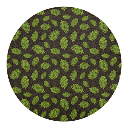 Cute Hop Cone Pattern Print Round Blanket