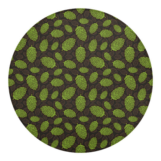 Cute Hop Cone Pattern Print Round Blanket