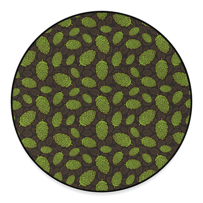 Cute Hop Cone Pattern Print Round Floor Mat