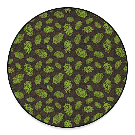 Cute Hop Cone Pattern Print Round Floor Mat