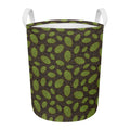 Cute Hop Cone Pattern Print Round Laundry Basket