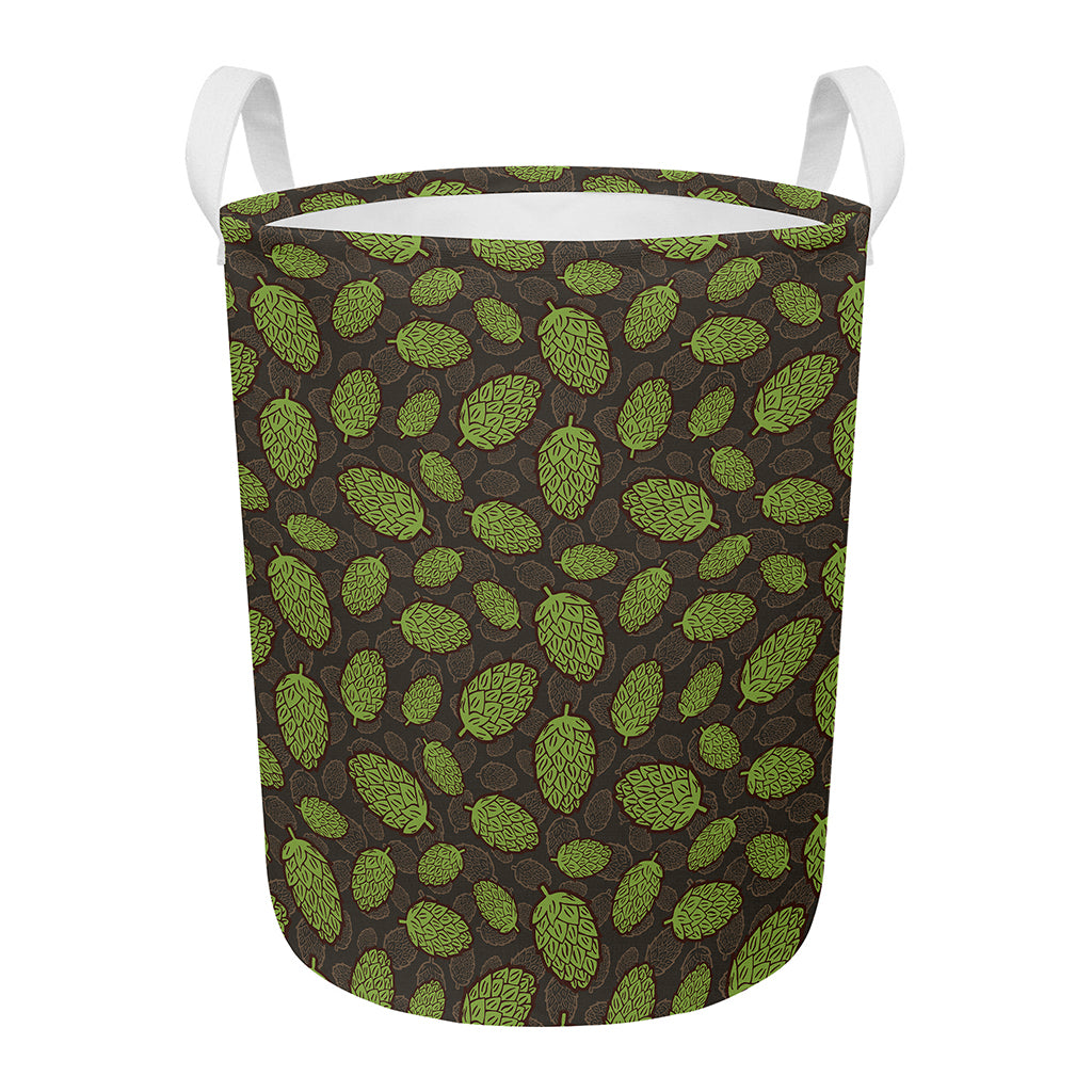 Cute Hop Cone Pattern Print Round Laundry Basket