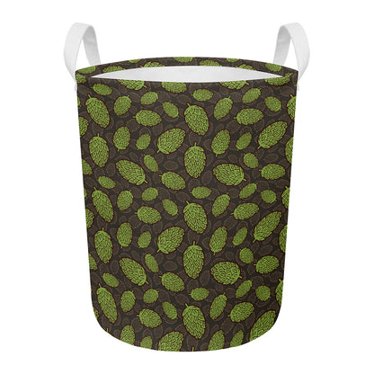 Cute Hop Cone Pattern Print Round Laundry Basket