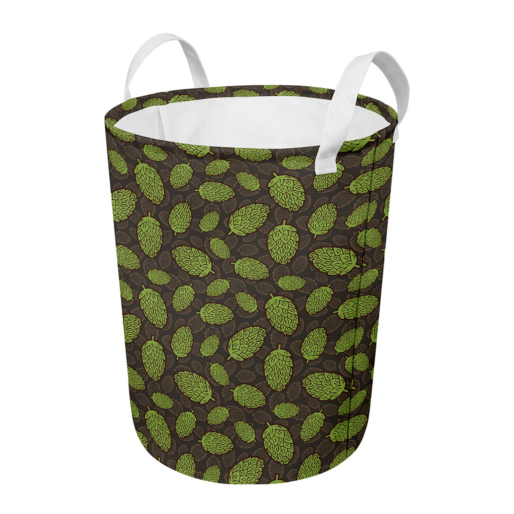 Cute Hop Cone Pattern Print Round Laundry Basket