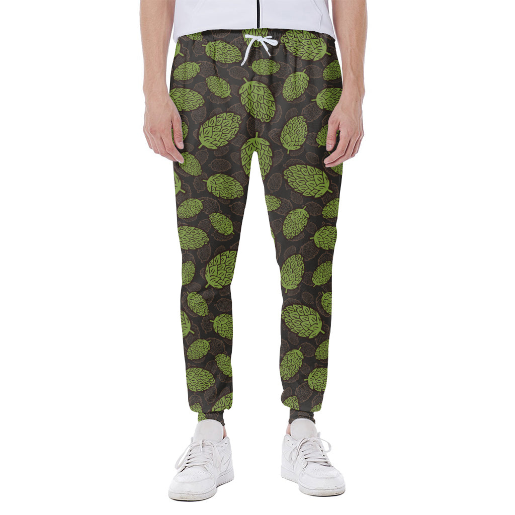 Cute Hop Cone Pattern Print Scuba Joggers