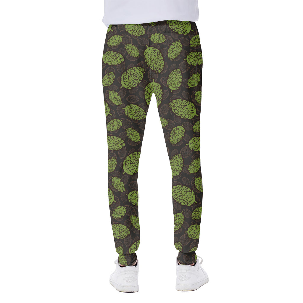 Cute Hop Cone Pattern Print Scuba Joggers