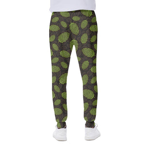 Cute Hop Cone Pattern Print Scuba Joggers