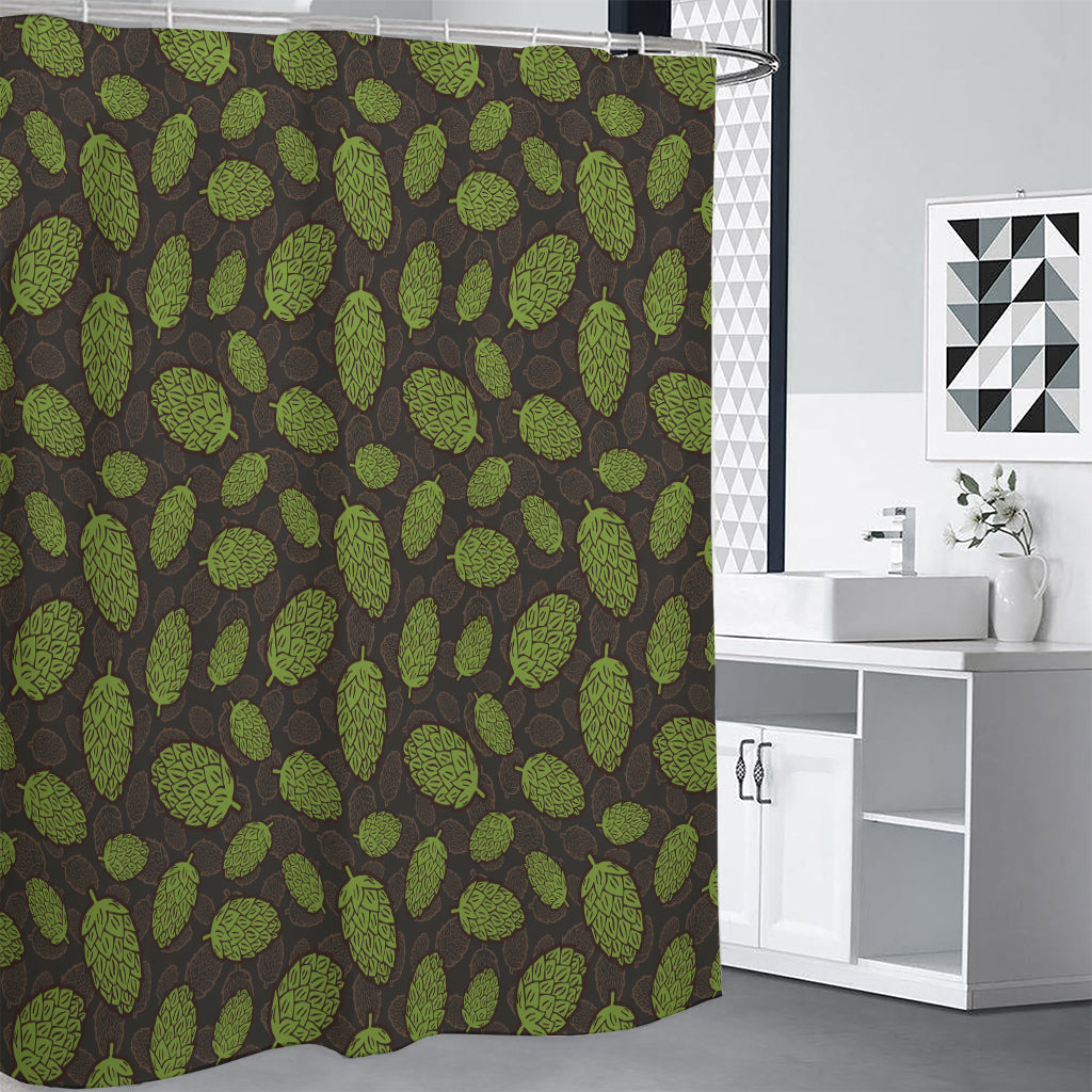 Cute Hop Cone Pattern Print Shower Curtain