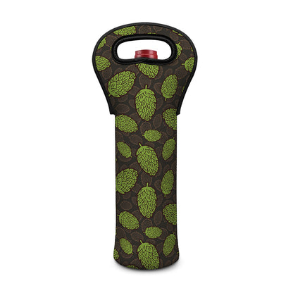 Cute Hop Cone Pattern Print Single Neoprene Wine Tote