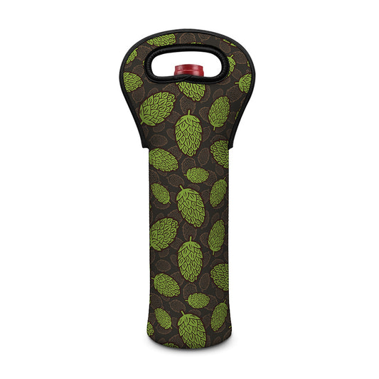 Cute Hop Cone Pattern Print Single Neoprene Wine Tote