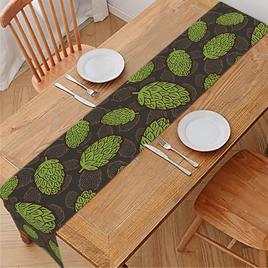Cute Hop Cone Pattern Print Table Runner
