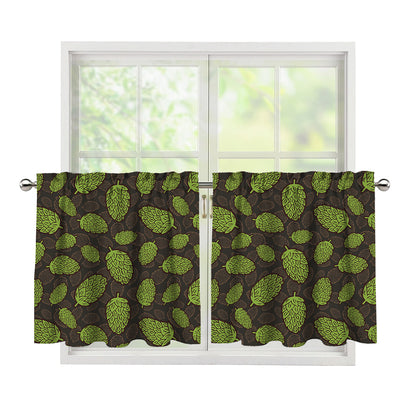 Cute Hop Cone Pattern Print Tier Curtains