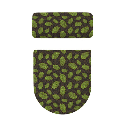 Cute Hop Cone Pattern Print Toilet Lid And Tank Cover Set