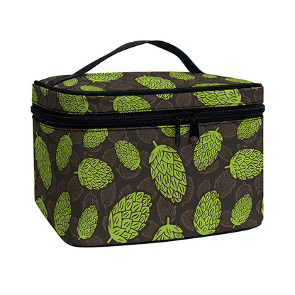 Cute Hop Cone Pattern Print Travel Makeup Bag