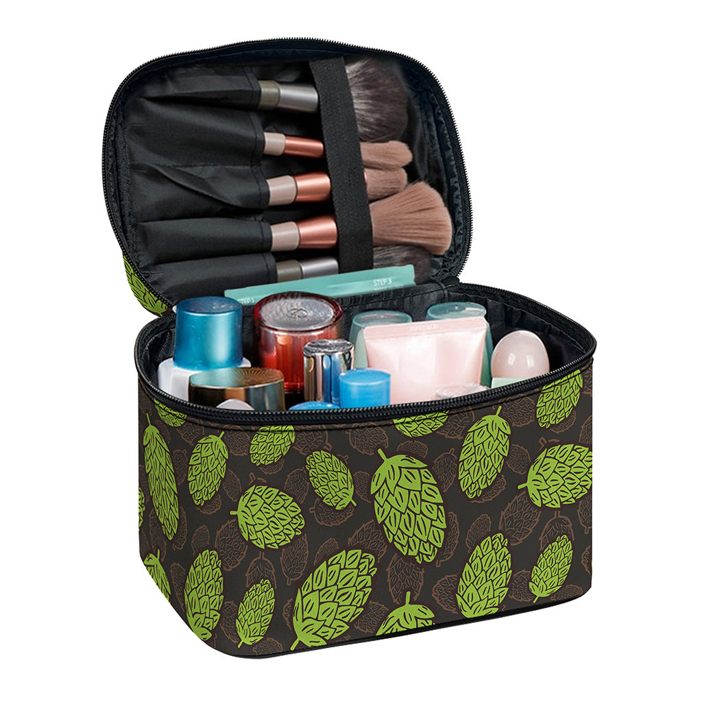 Cute Hop Cone Pattern Print Travel Makeup Bag