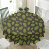 Cute Hop Cone Pattern Print Waterproof Round Tablecloth