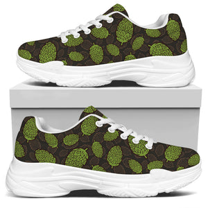 Cute Hop Cone Pattern Print White Chunky Shoes