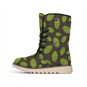 Cute Hop Cone Pattern Print Winter Boots