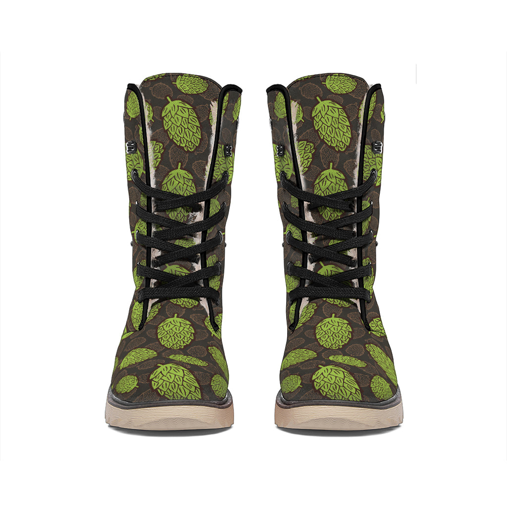 Cute Hop Cone Pattern Print Winter Boots