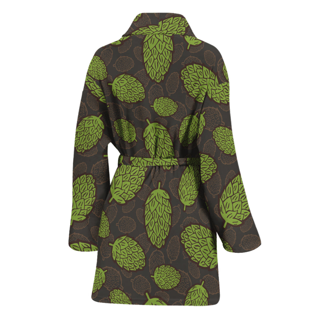 Cute Hop Cone Pattern Print Women's Bathrobe