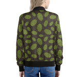 Cute Hop Cone Pattern Print Women's Bomber Jacket