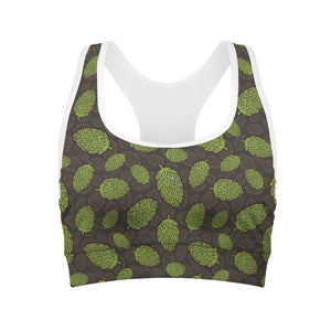 Cute Hop Cone Pattern Print Women's Sports Bra