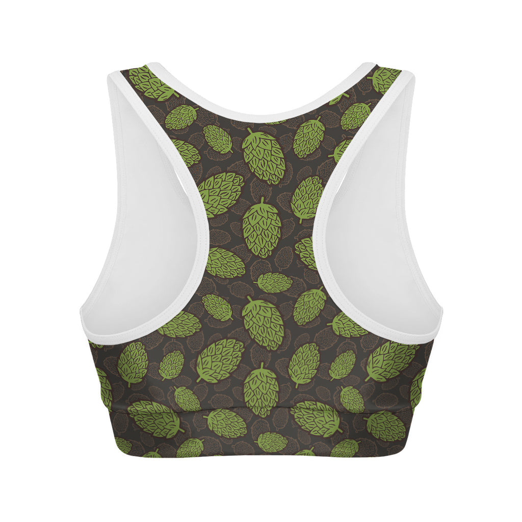 Cute Hop Cone Pattern Print Women's Sports Bra