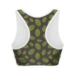 Cute Hop Cone Pattern Print Women's Sports Bra