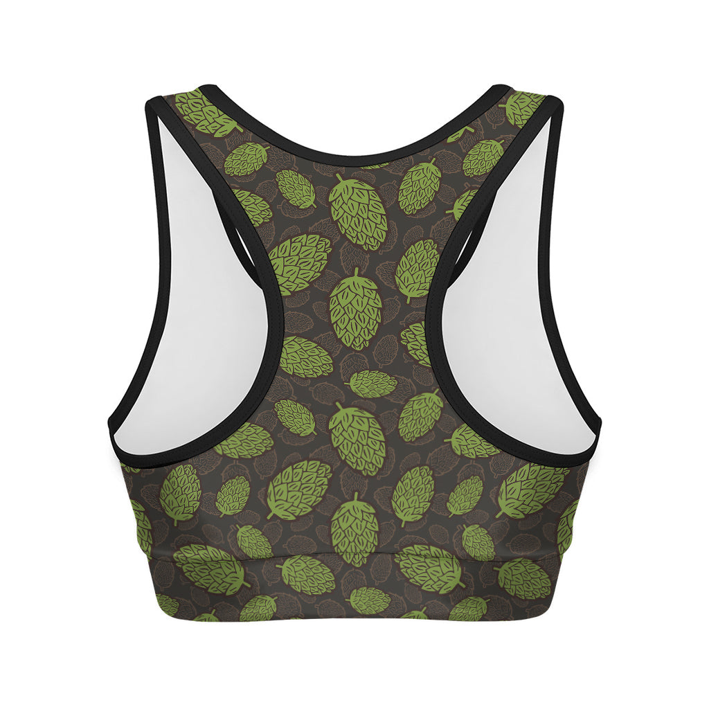 Cute Hop Cone Pattern Print Women's Sports Bra