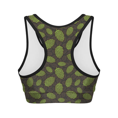Cute Hop Cone Pattern Print Women's Sports Bra