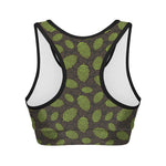 Cute Hop Cone Pattern Print Women's Sports Bra