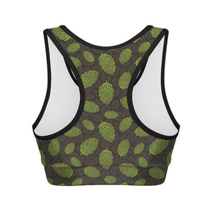 Cute Hop Cone Pattern Print Women's Sports Bra