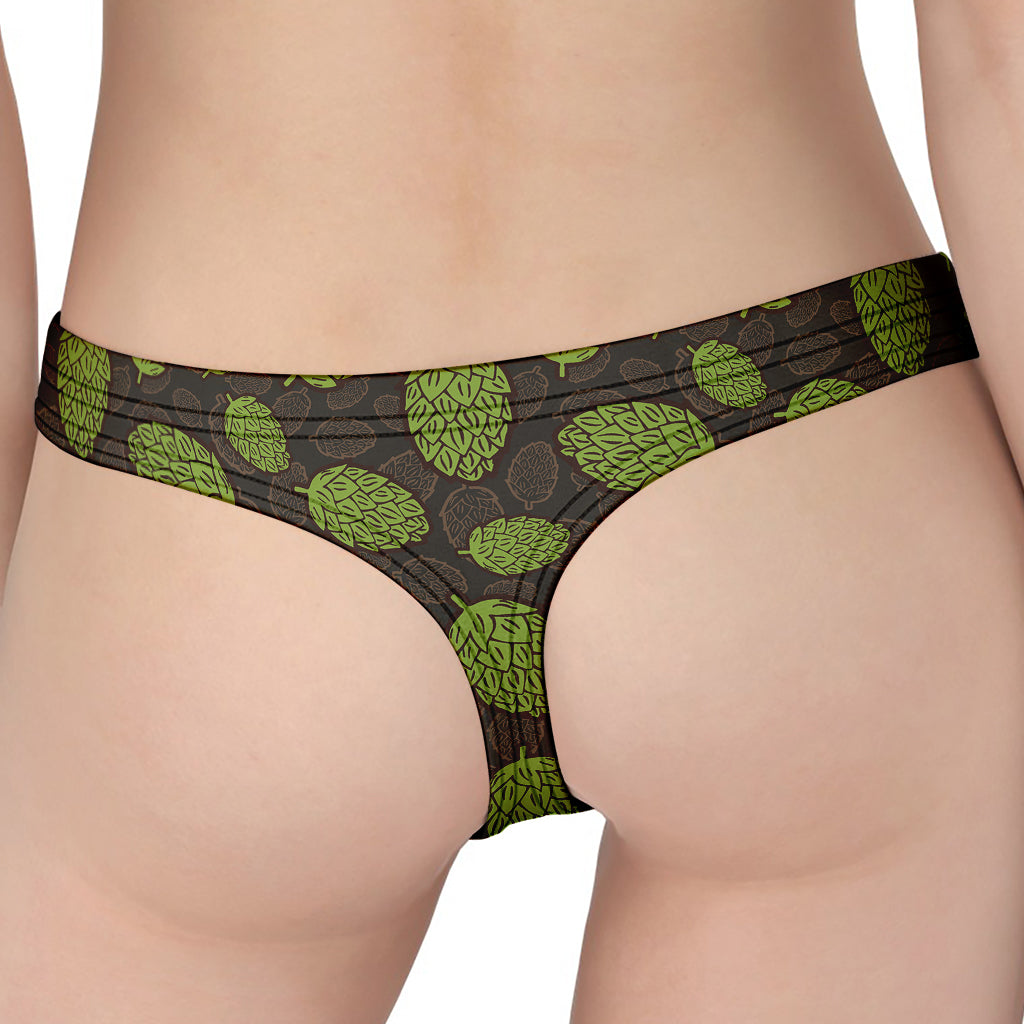 Cute Hop Cone Pattern Print Women's Thong