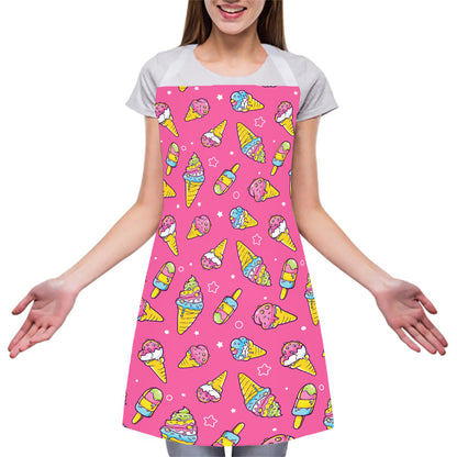 Cute Ice Cream Pattern Print Adjustable Apron