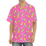 Cute Ice Cream Pattern Print Aloha Shirt