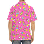 Cute Ice Cream Pattern Print Aloha Shirt