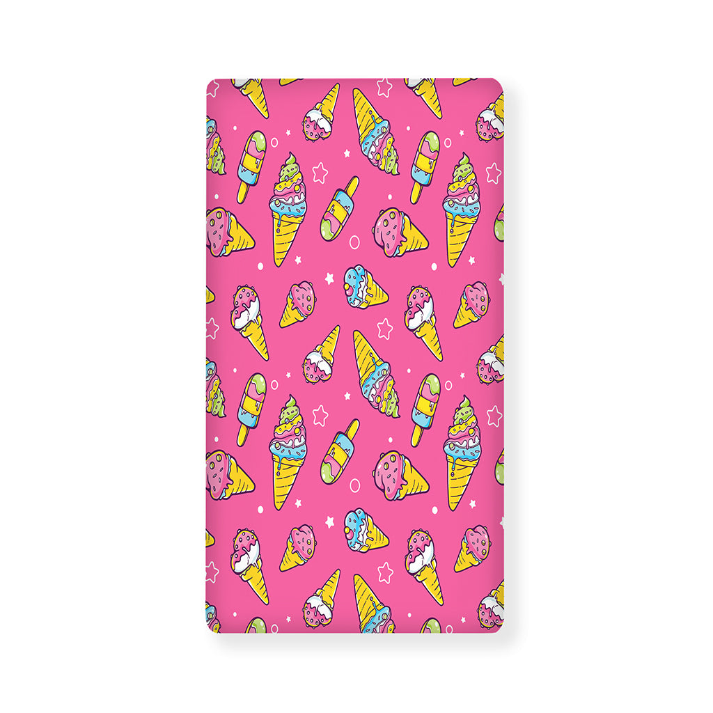 Cute Ice Cream Pattern Print Baby Crib Sheet