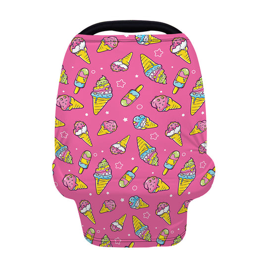 Cute Ice Cream Pattern Print Baby Seat Cover