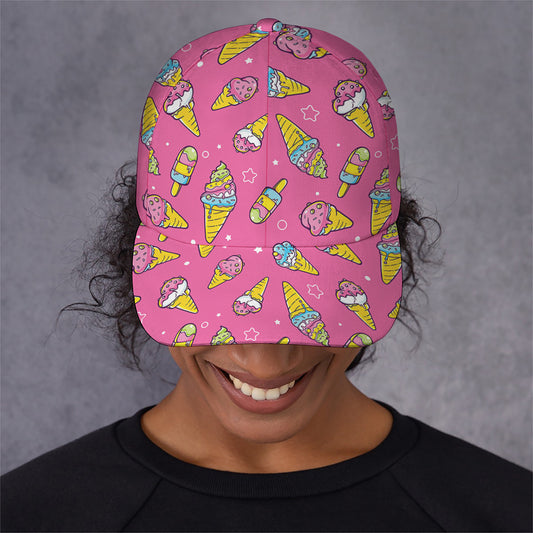 Cute Ice Cream Pattern Print Baseball Cap