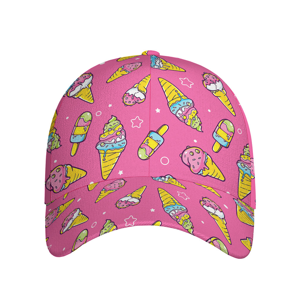 Cute Ice Cream Pattern Print Baseball Cap