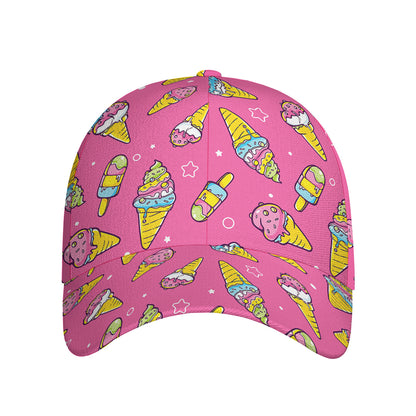 Cute Ice Cream Pattern Print Baseball Cap
